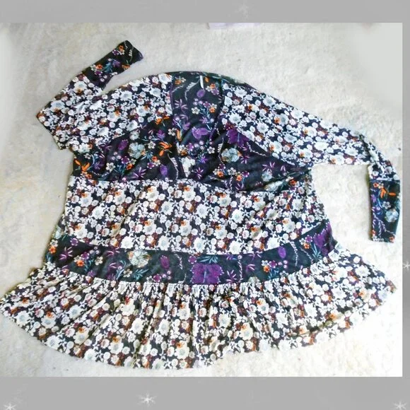 Free People Isabelle Tunic Swing Top Oversized Boho with Fabulous Sleeves - Picture 3 of 13